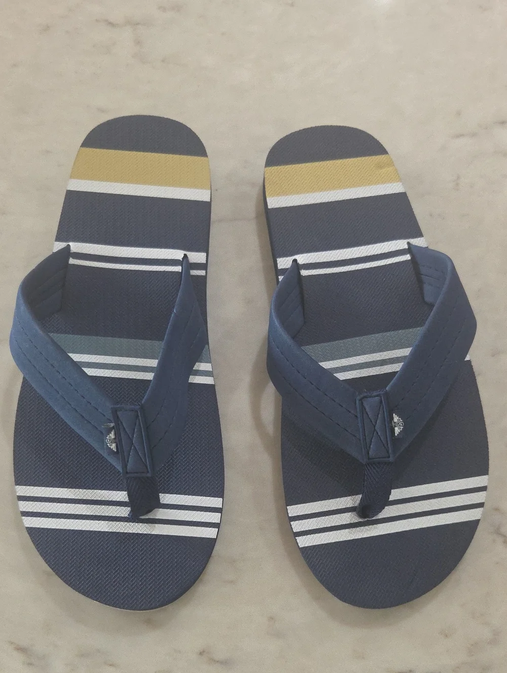 Levi's Navy Blue Striped Flip-Flops